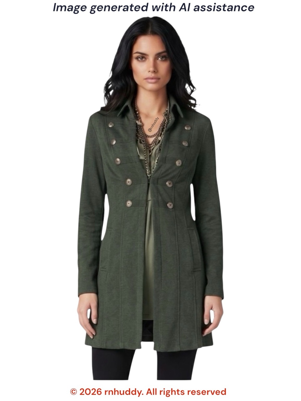Cabi S green cotton Cavallari military inspired jacket